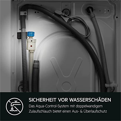 2025 AEG Lavadora Serie 7000 ProSteam: función de vapor refrescante, 9 kg, silenciosa, detección automática de carga, ahorro de agua del 20 %, función de añadir ropa, parada de agua, 1400 rpm, modelo LR7GA70490