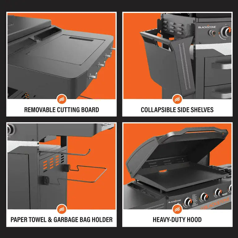Blackstone ProSeries Estación de Cocina a Gas con 5 Quemadores de 28" y Plancha Lateral