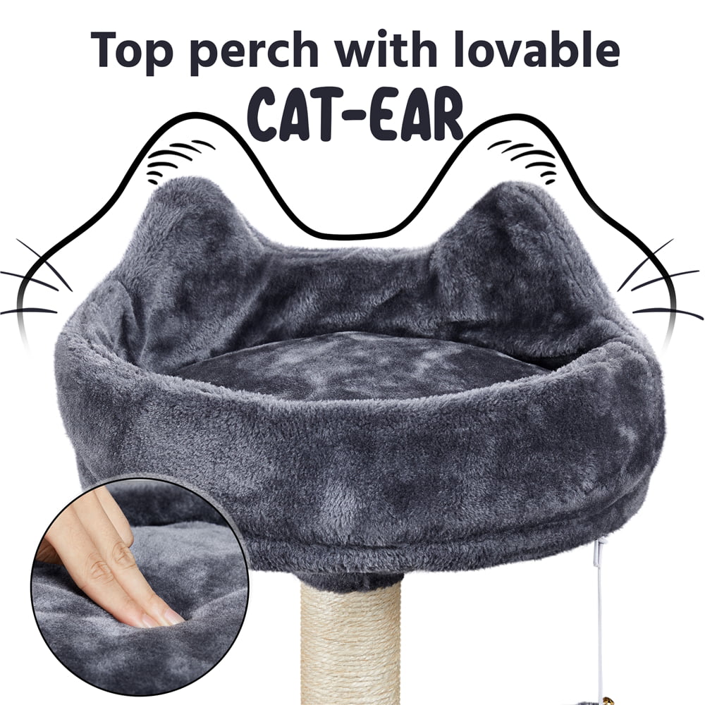 Árbol para Gato de Gran Formato Topeakmart 175 cm con 2 Cuevas y Rascadores, Gris Oscuro