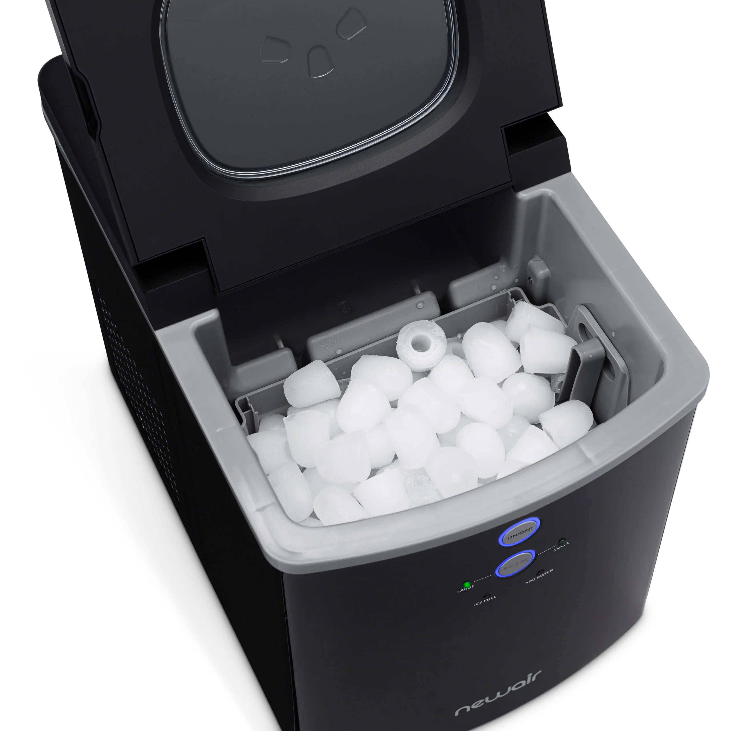 2025 Máquina de Hielo de Encimera Newair® – Cubos de Hielo en Forma de Bala, Negro