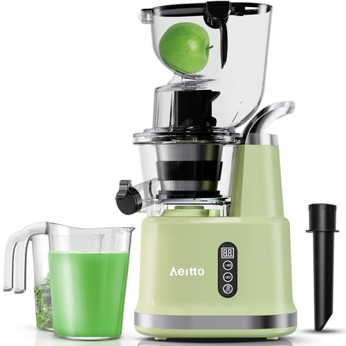 2025 Aeitto Extractor de Jugos Vertical de Masticado Lento para Frutas y Verduras, Portátil