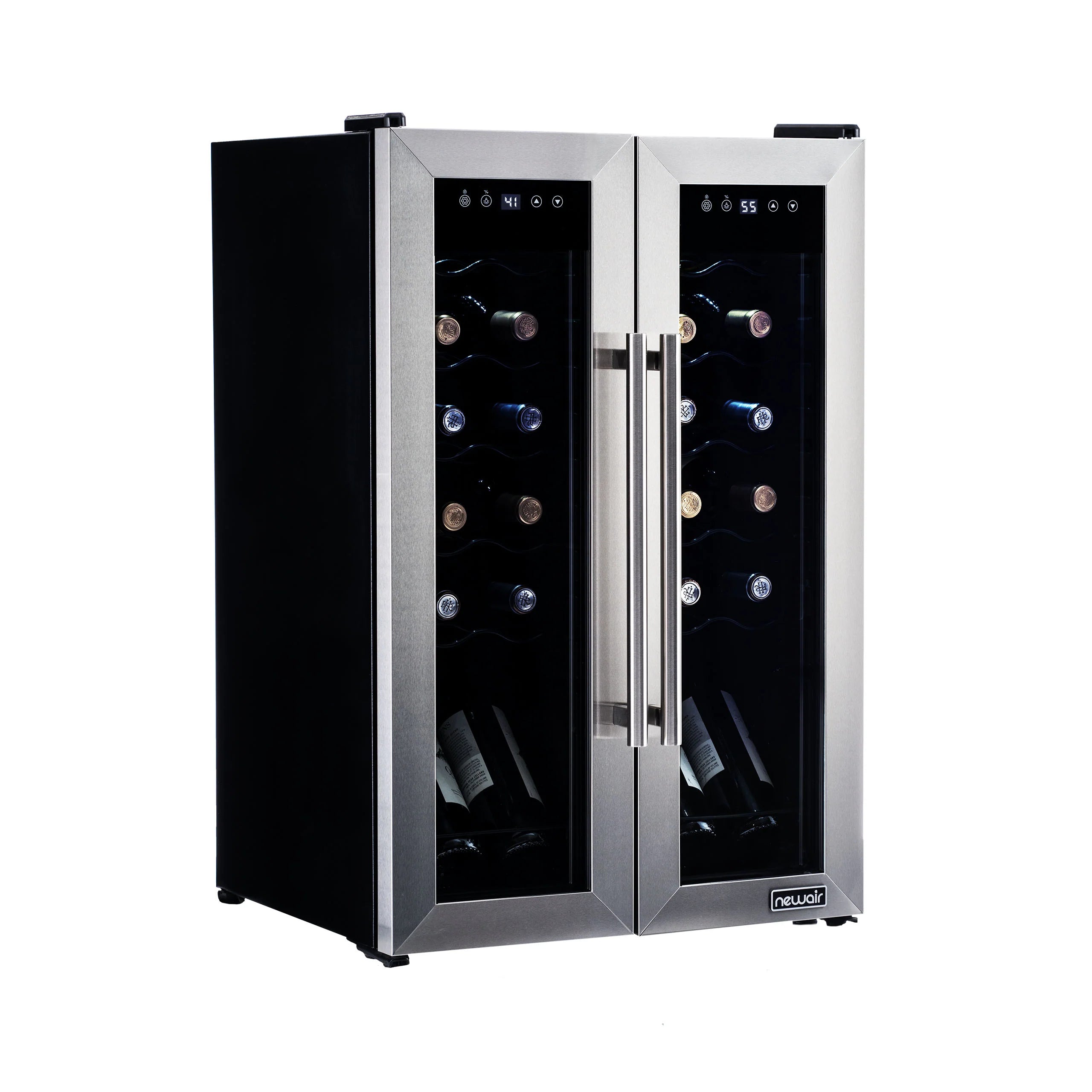 2025 Refrigerador de Vinos Independiente Newair® de Acero Inoxidable – 24 Botellas – 20" con Doble Zona