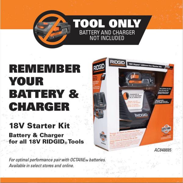 2025 Martillo Rotatorio Cordless Brushless 18 Voltios OCTANE SDS-Plus 1 pulgada (Solo Herramienta) R86711B de RIDGID