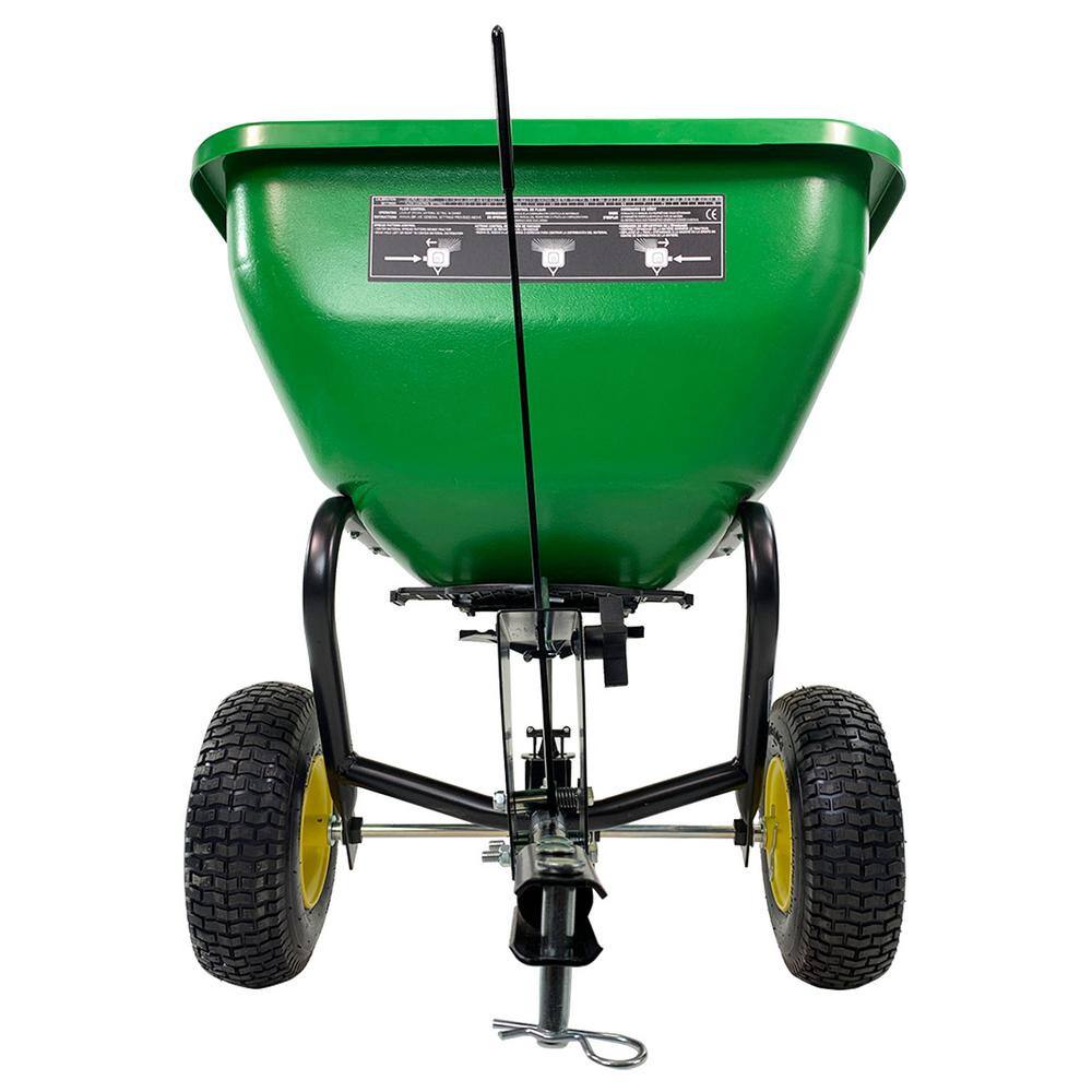 Esparcidor Remolcado John Deere de 175 lb con Tolva de Polietileno Antióxido – Compatibilidad Universal