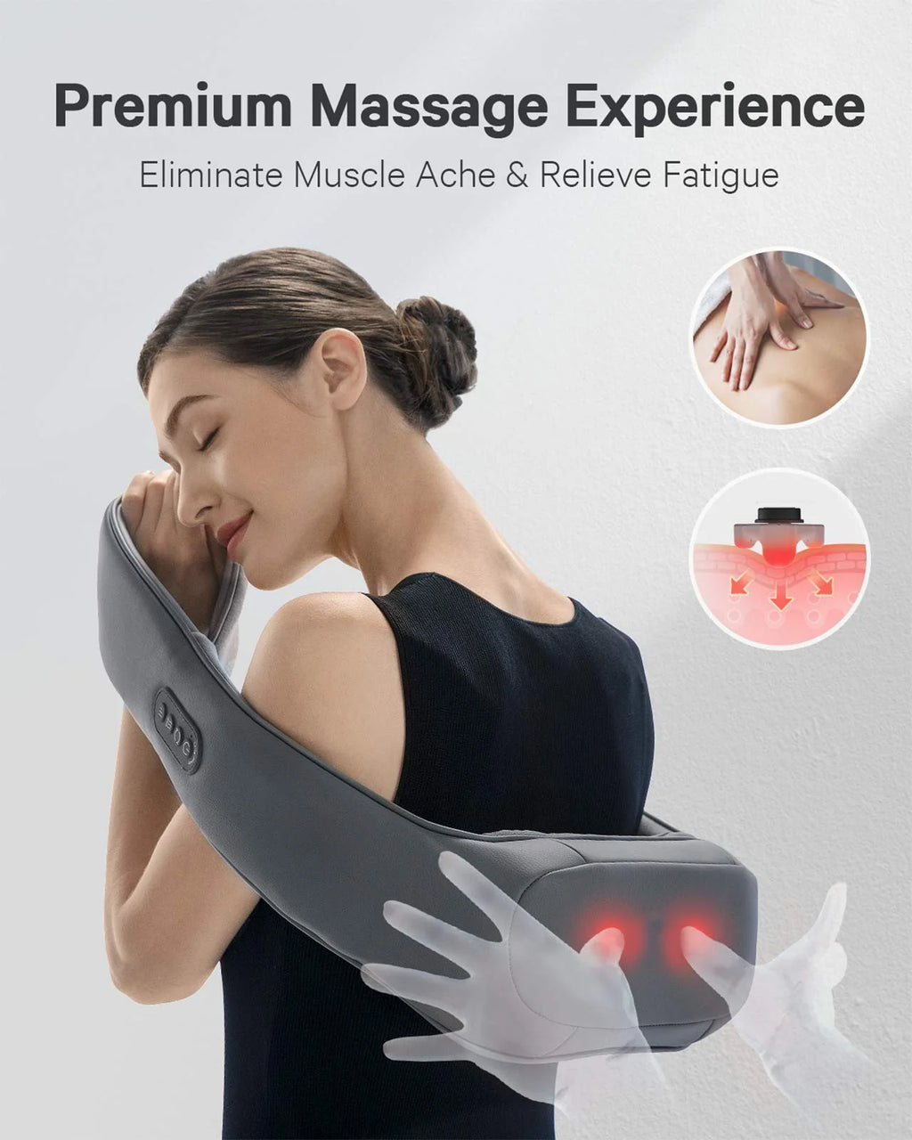 2025 Naipo oCuddle-P1 – Masajeador Inalámbrico Recargable para Cuello y Hombros, Masaje Shiatsu