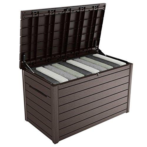Contenedor de Almacenamiento para Terraza de Plástico XXL de 230 Galones (870 Litros) de Keter para Muebles de Jardín y Patio Exterior