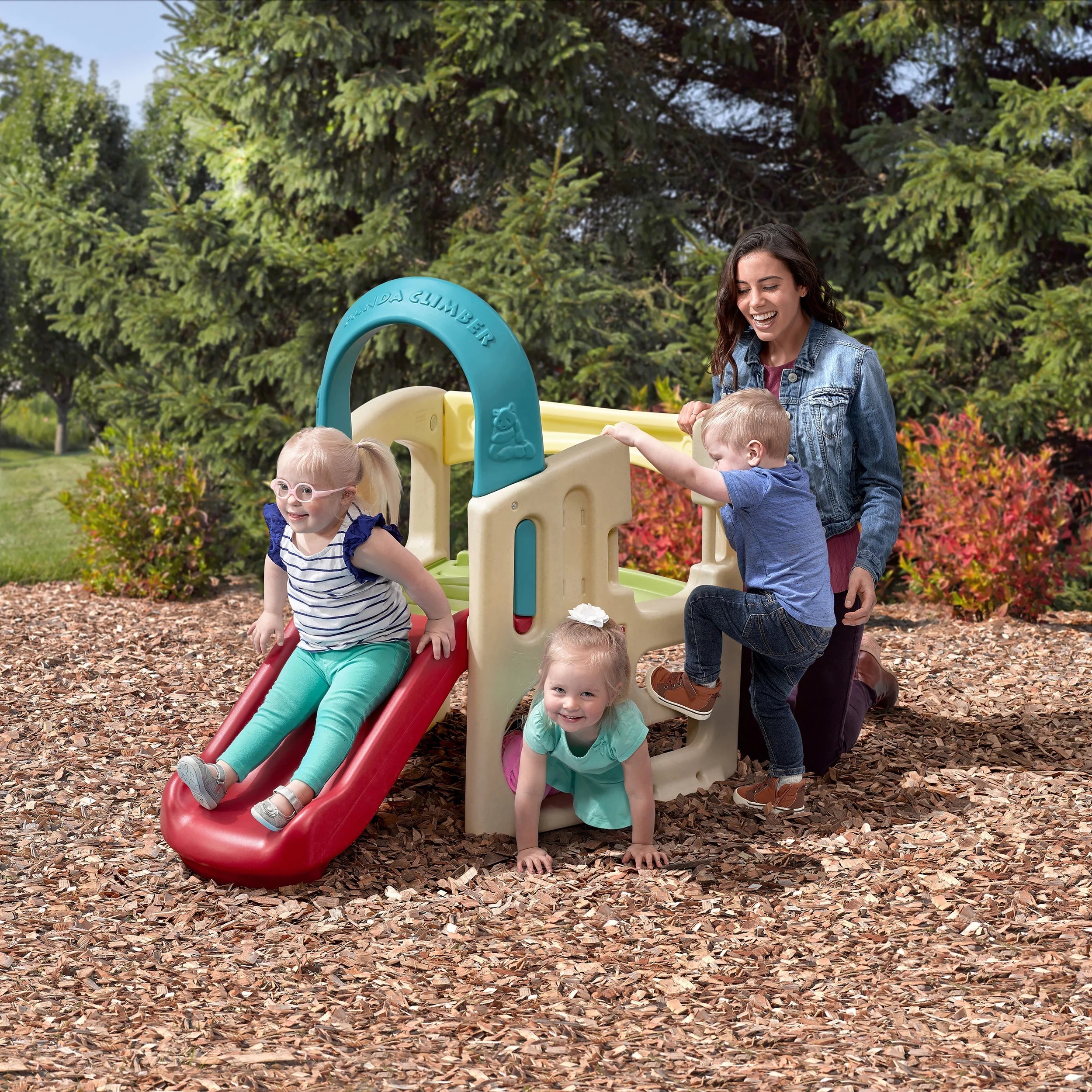 2025 Step2 Panda Climber Set de Juego al Aire Libre con Tobogán para Niños Pequeños