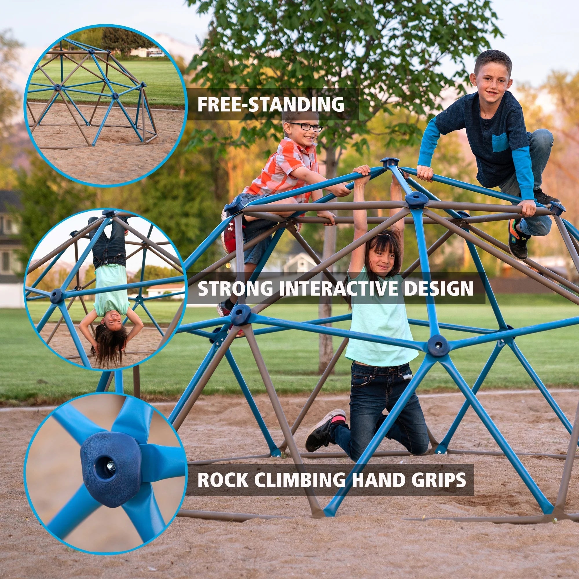 Lifetime Cúpula para Escalar al Aire Libre para Niños, 4.5 pies de Alto x 9 pies de Ancho, Azul y Marrón (90939)