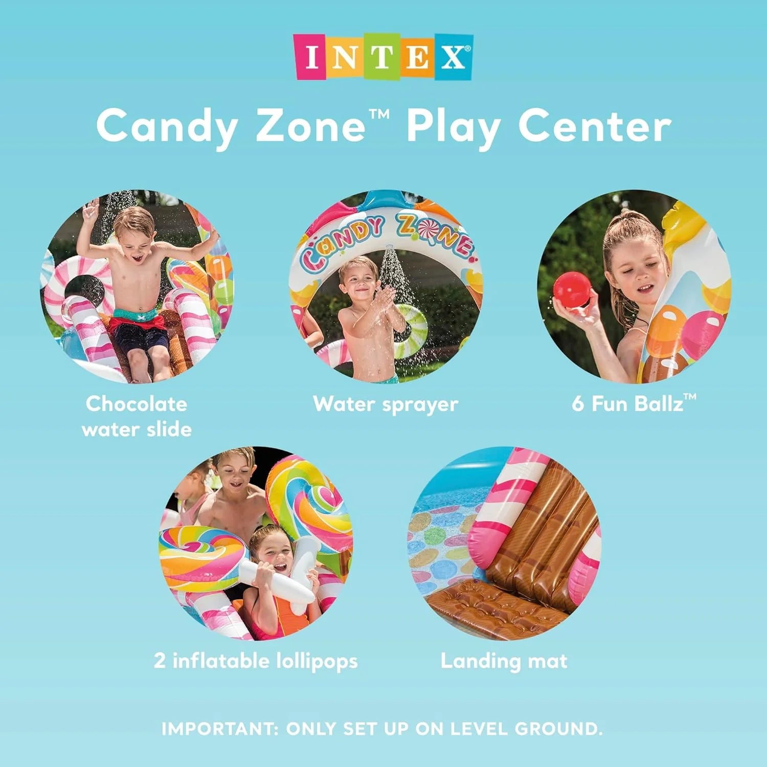 Intex Área de Juego Inflable Jungle Adventure – Piscina con Tobogán y Juegos de Agua para Niños