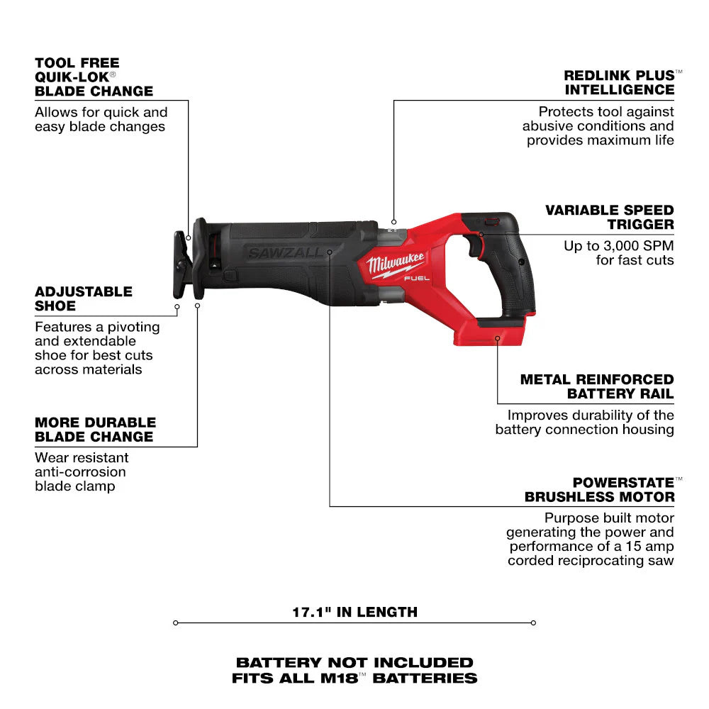 2025 Milwaukee 3697-27 Kit Combinado M18 FUEL™ de 7 Herramientas