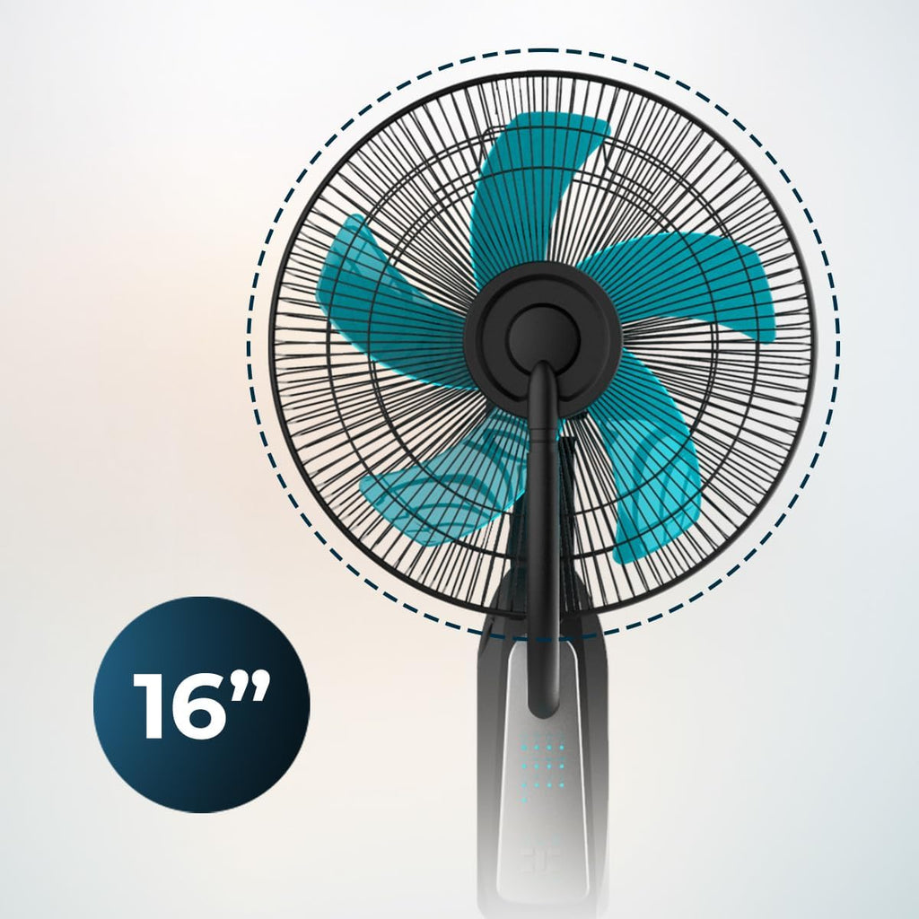 Ventilador con Nebulizador de Agua Fresca Cecotec EnergySilence 490 con Control Remoto, 90W, Diámetro 16", 5 Aspas, Depósito de 2.8L, Temporizador de 7.5h, Indicador LED y Oscilación