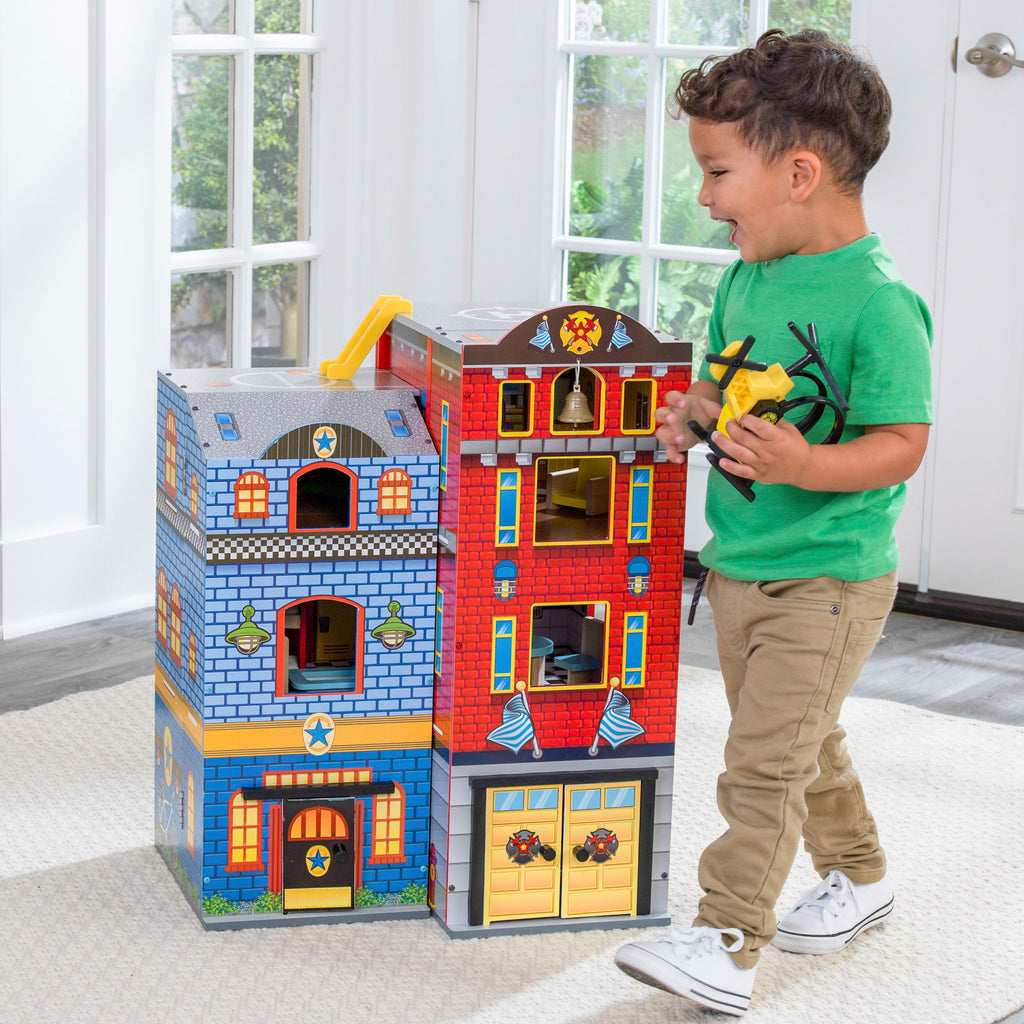Conjunto de Juego KidKraft Everyday Heroes de Madera Plegable con 26 Piezas