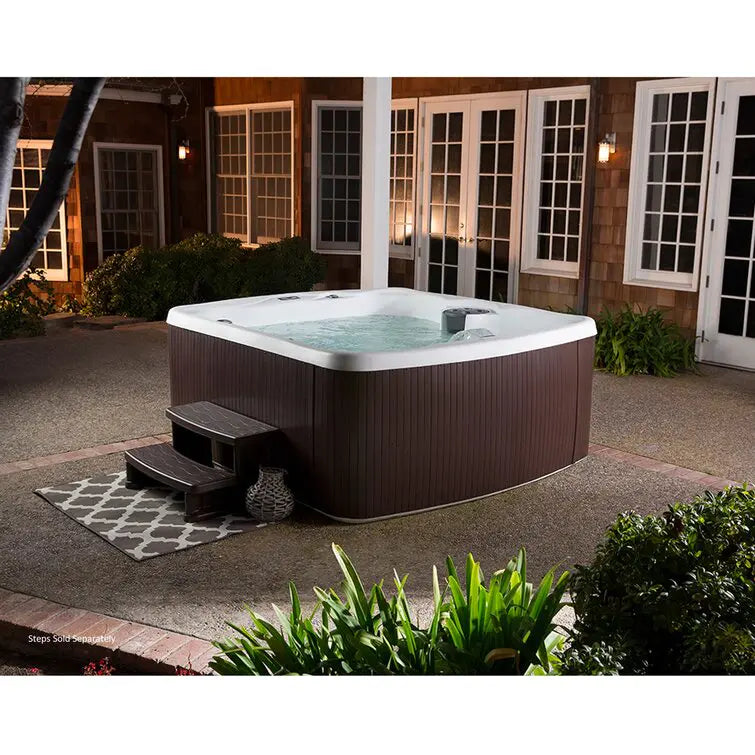 Lifesmart Spas – Spa rectangular Plug and Play 110 V, 5 personas, 23 chorros con ozonizador, color Espresso