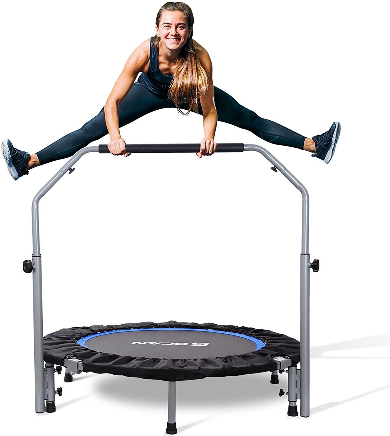 BCAN Trampolín Plegable de 40/48", Mini Trampolín para Ejercicio, Carga Máxima 330 lbs / 440 lbs