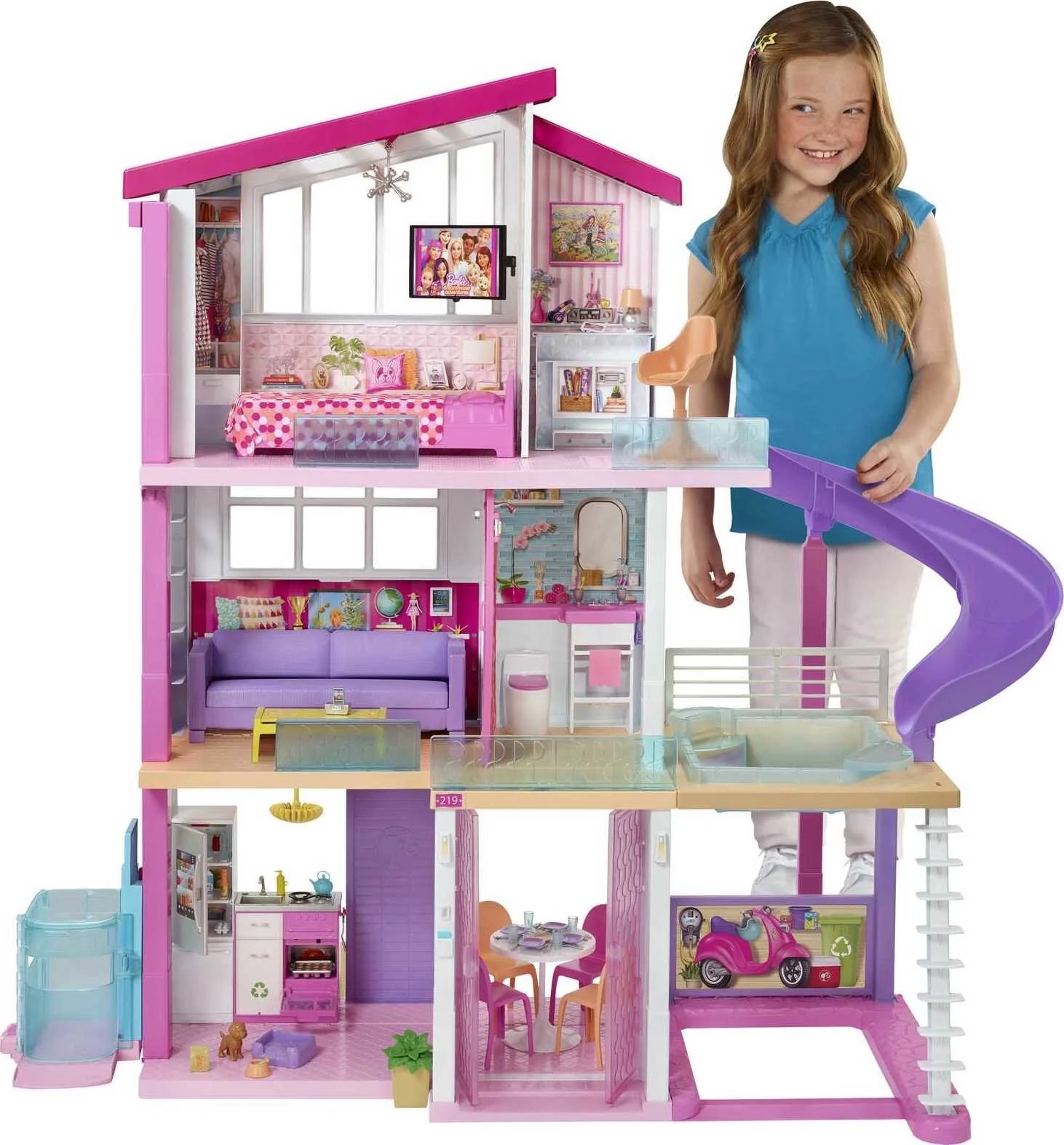 Casa de Muñecas Barbie DreamHouse con más de 70 Accesorios, Elevador Funcional, Luces y Sonidos