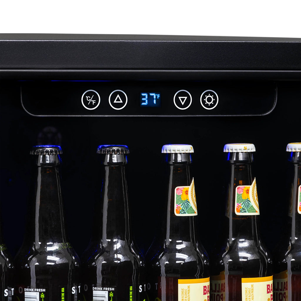 2025 Refrigerador Empotrable Newair® de 177 Latas – 24” – Acero Inoxidable Negro