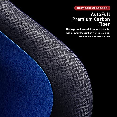 AutoFull Escritorio de Juego y Silla de Oficina con Soporte Lumbar Ergonómico, Estilo Racing, Cuero PU, Silla de Tarea Giratoria Ajustable de Espalda Alta para PC