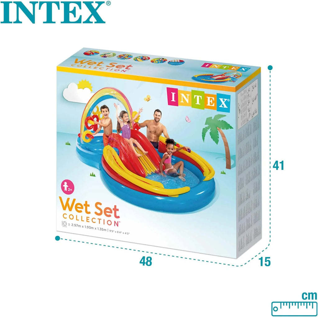 Intex Área de Juego Inflable Jungle Adventure – Piscina con Tobogán y Juegos de Agua para Niños