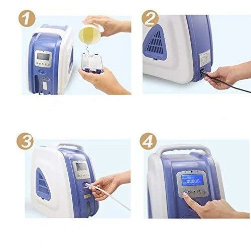 Generador Portátil de Concentrador de Oxígeno COXTOD para Hogar, Ajustable 1-5L/min, 93% de Alta Pureza de Aire, Modelo AM-1