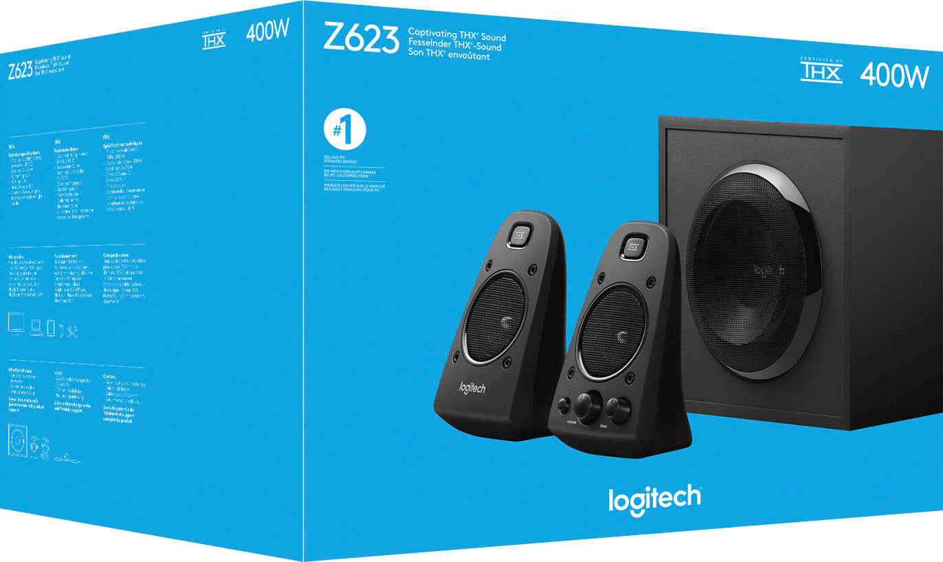 Logitech – Sistema de Altavoces 2.1 Z623 (3 Piezas) – Negro