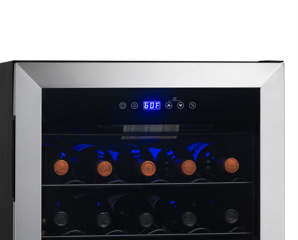 2025 Refrigerador de Vinos Independiente Newair® de Acero Inoxidable – 33 Botellas – 18,9"