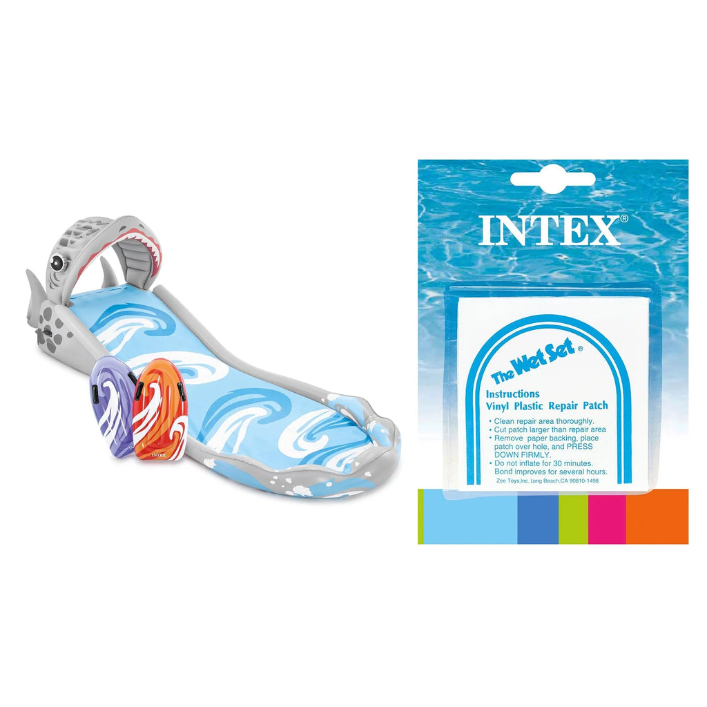 Tobogán Inflable de Agua Intex Surf ‘N Slide y Kit de Reparación de 6 Parches Wet Set