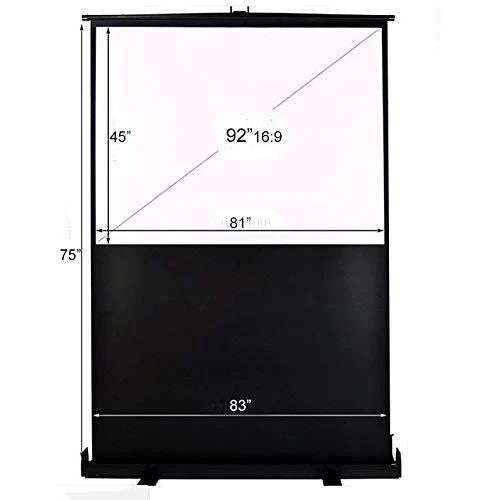 MaxStar Screens Pantalla Proyector Portátil de Suelo Plegable 92" – Relación de Aspecto 16:9 – con Estuche de Transporte