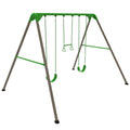 Lifetime Juego de Columpios Metálico para Niños con 2 Columpios de Cinturón y Barra de Trapecio – 9 pies (91206)