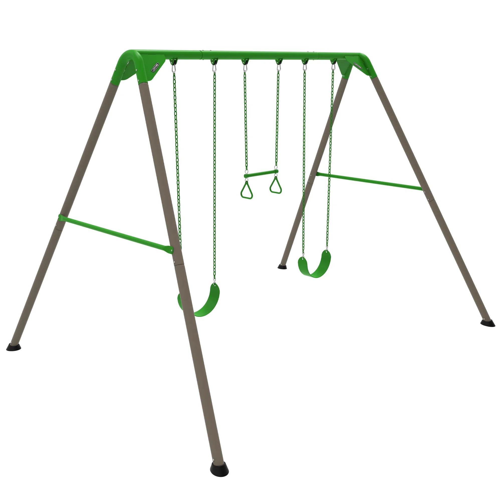 Lifetime Juego de Columpios Metálico para Niños con 2 Columpios de Cinturón y Barra de Trapecio – 9 pies (91206)