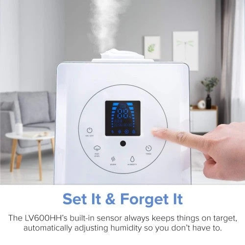 Humidificadores LEVOIT para Dormitorio y Habitaciones Grandes (6L), Humidificador Ultrasónico de Aire con Niebla Cálida y Fría para el Hogar, Toda la Casa, Cuarto del Bebé, Humedad Personalizada, Control Remoto, Libre de Gérmenes y Ultra Silencioso
