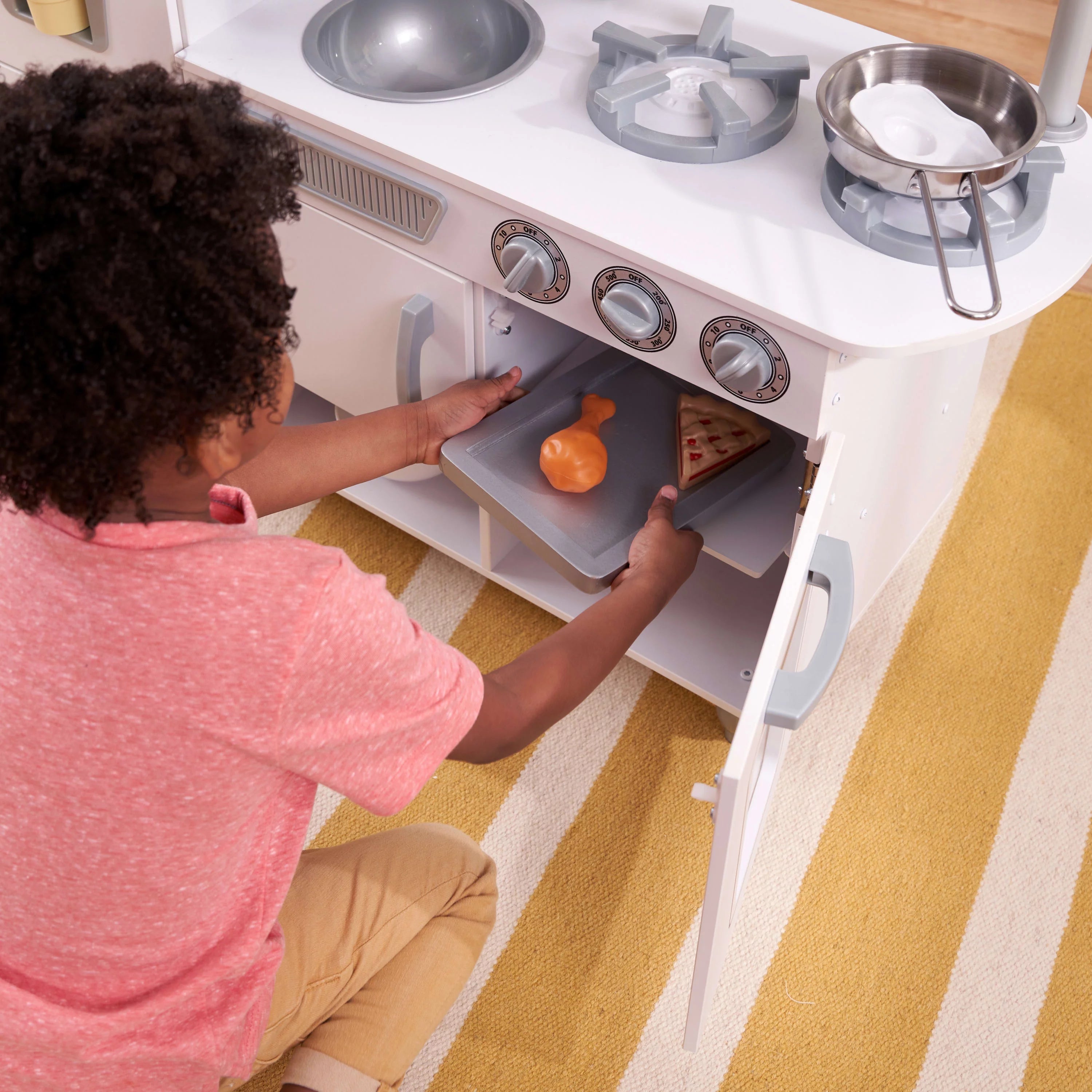 2025 Cocina de Juguete de Madera Vintage KidKraft Blanca con Fabricador de Hielo y Teléfono de Juguete