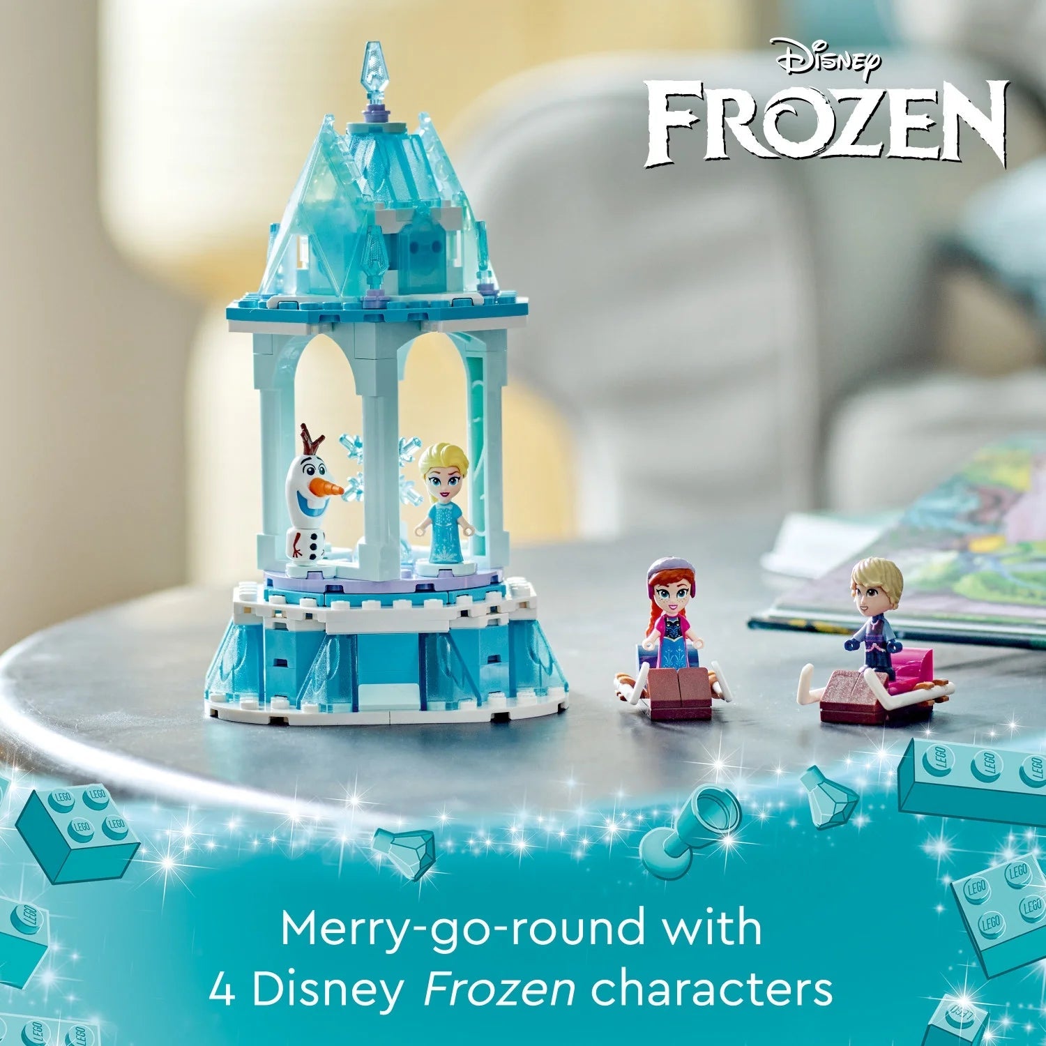LEGO Disney Frozen Carrusel Mágico de Anna y Elsa 43218 | Set de Construcción del Palacio de Hielo con las Princesas Disney Elsa, Anna y Olaf | Gran Regalo de Cumpleaños para Niños de 6 Años en Adelante