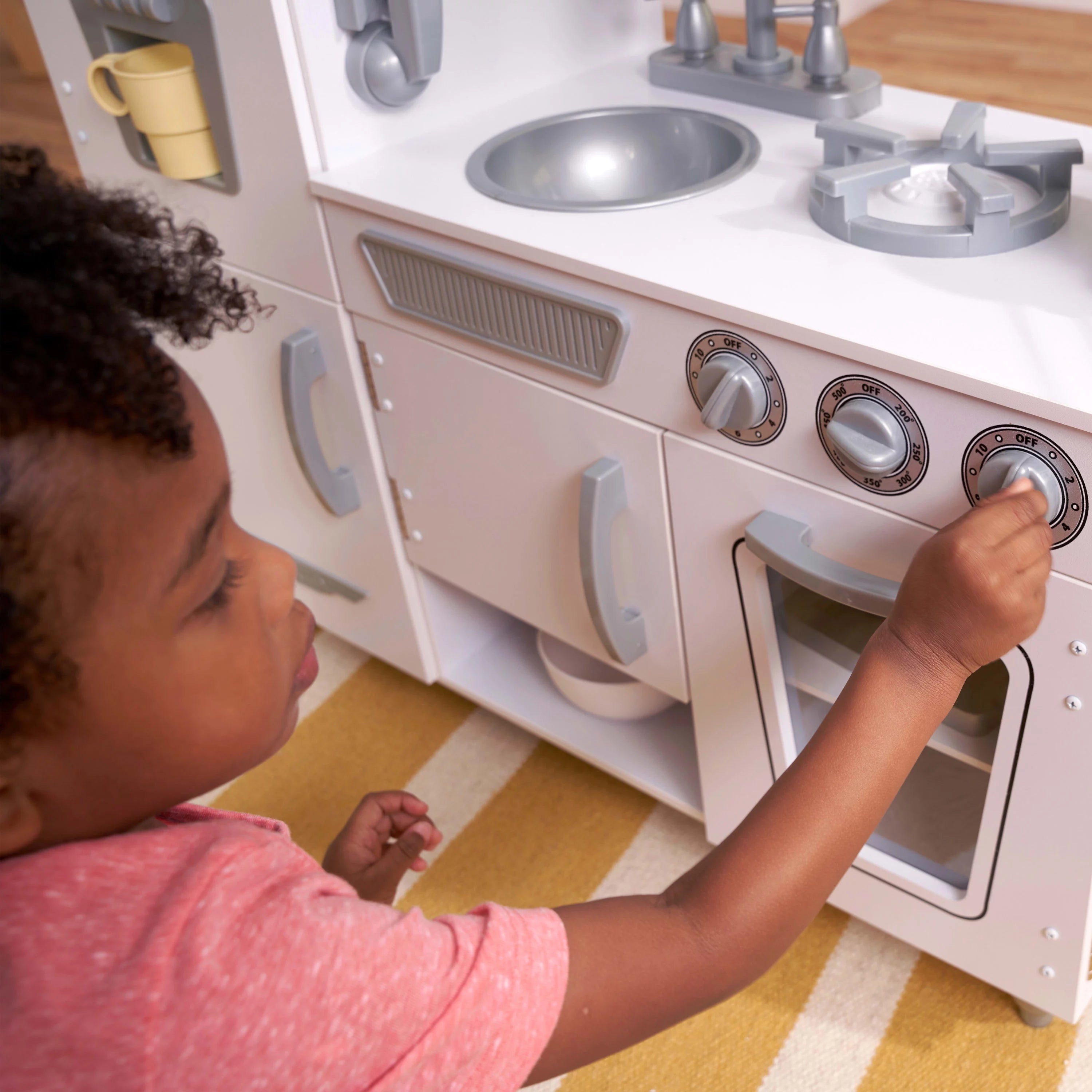 2025 Cocina de Juguete de Madera Vintage KidKraft Blanca con Fabricador de Hielo y Teléfono de Juguete