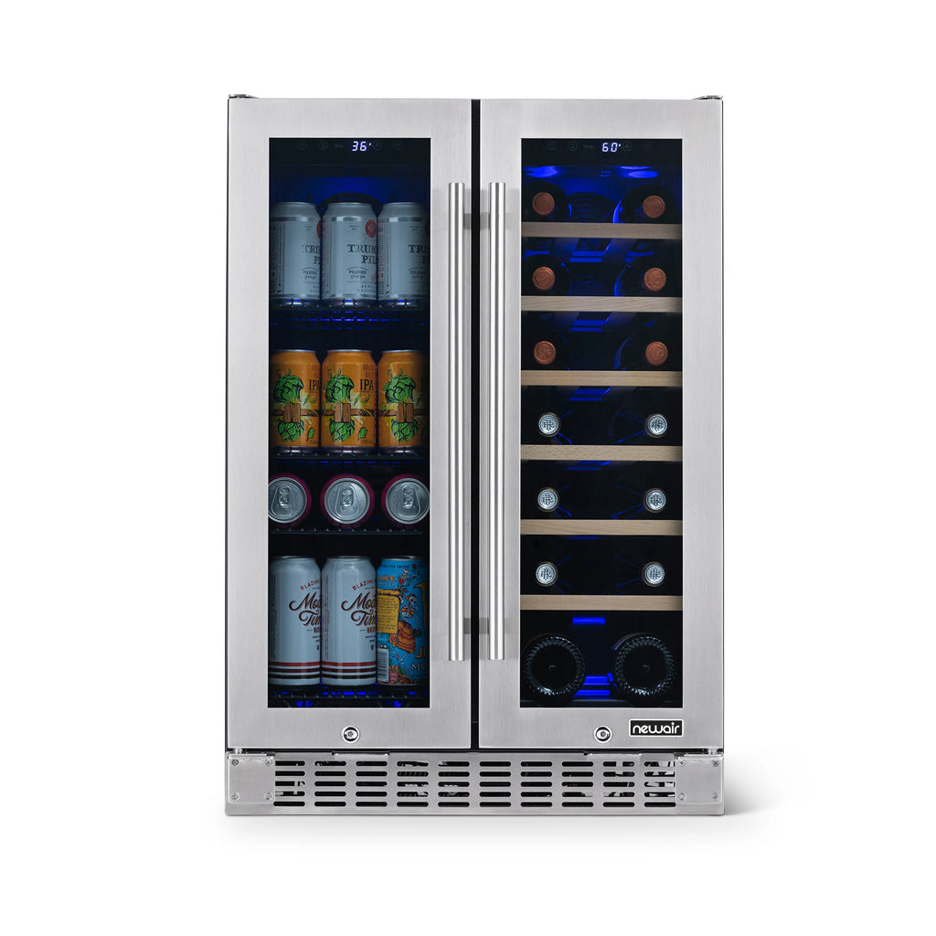 2025 Newair® Refrigerador Premium para Bebidas Empotrable de Doble Zona – 58 Latas y 18 Botellas – 24"