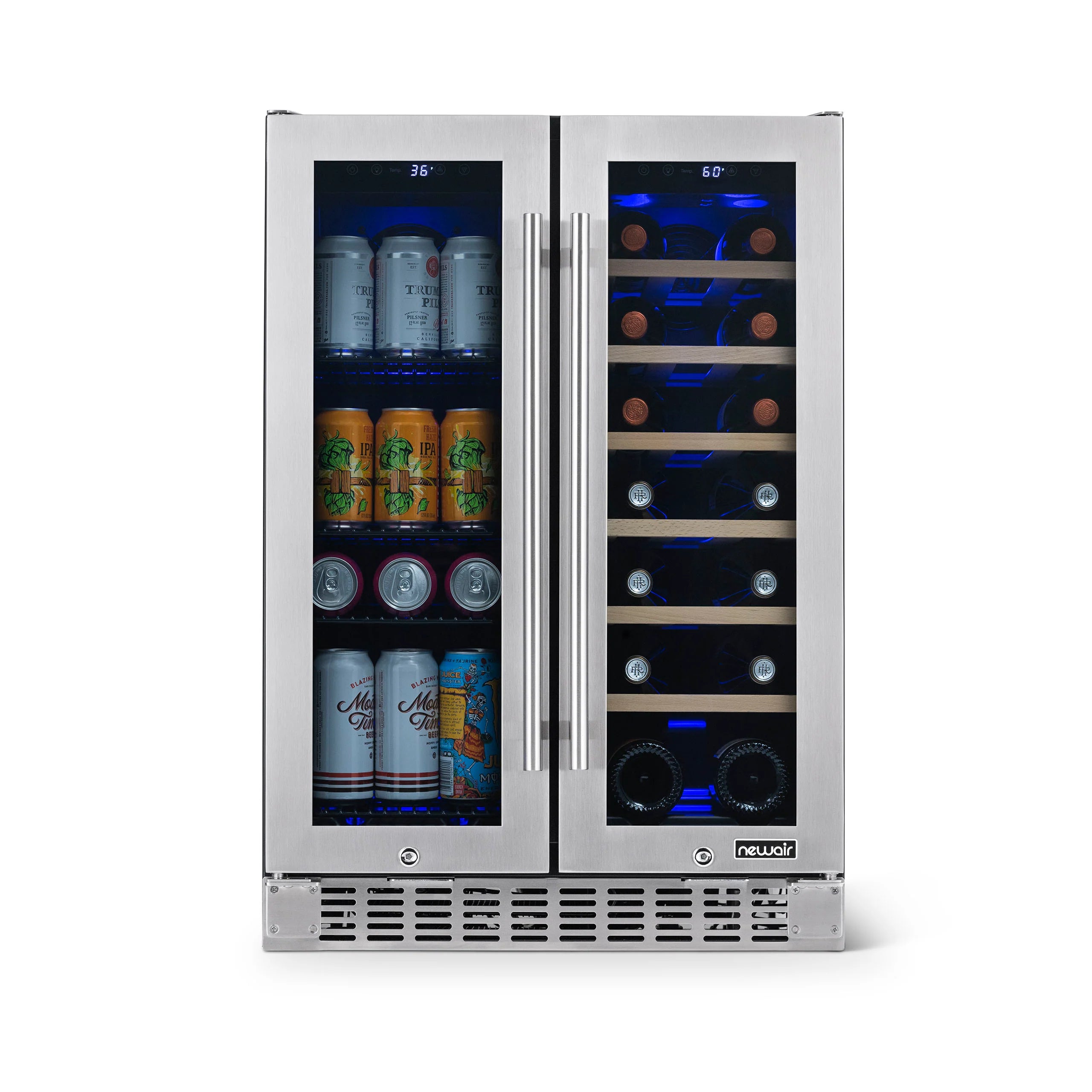 2025 Newair® Refrigerador Premium para Bebidas Empotrable de Doble Zona – 58 Latas y 18 Botellas – 24"