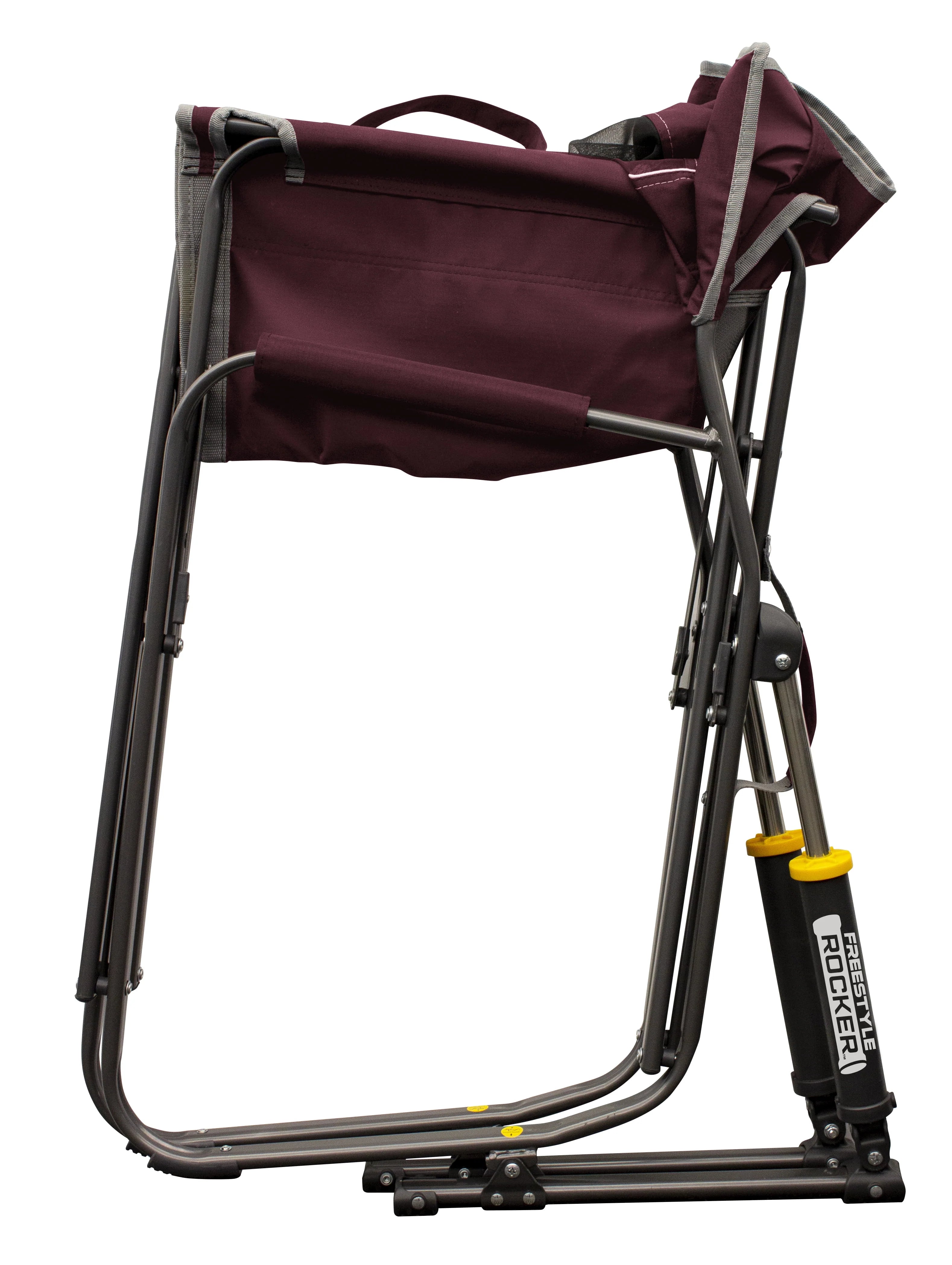 2025 Silla mecedora de camping plegable GCI Outdoor Freestyle Rocker, color burdeos