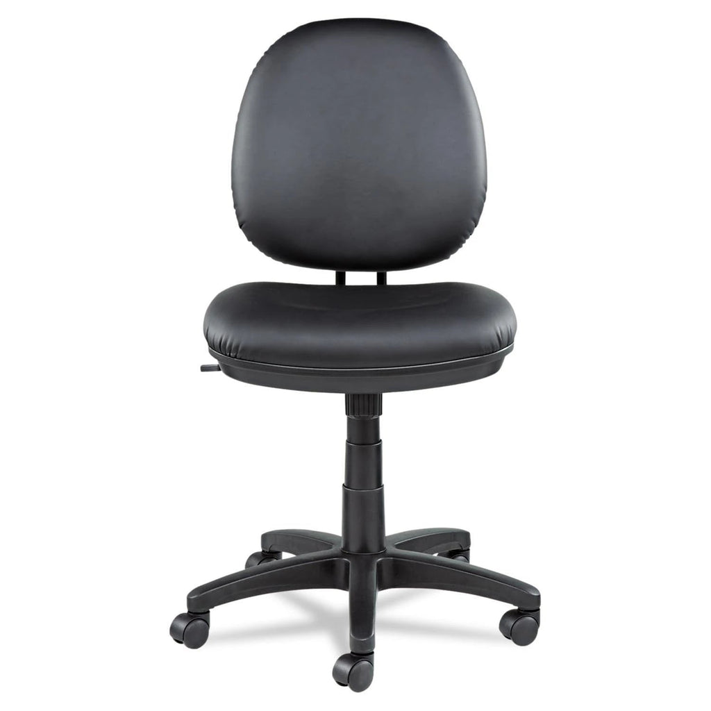 2025 Silla de trabajo giratoria/inclinable Alera Interval Series de cuero, negra