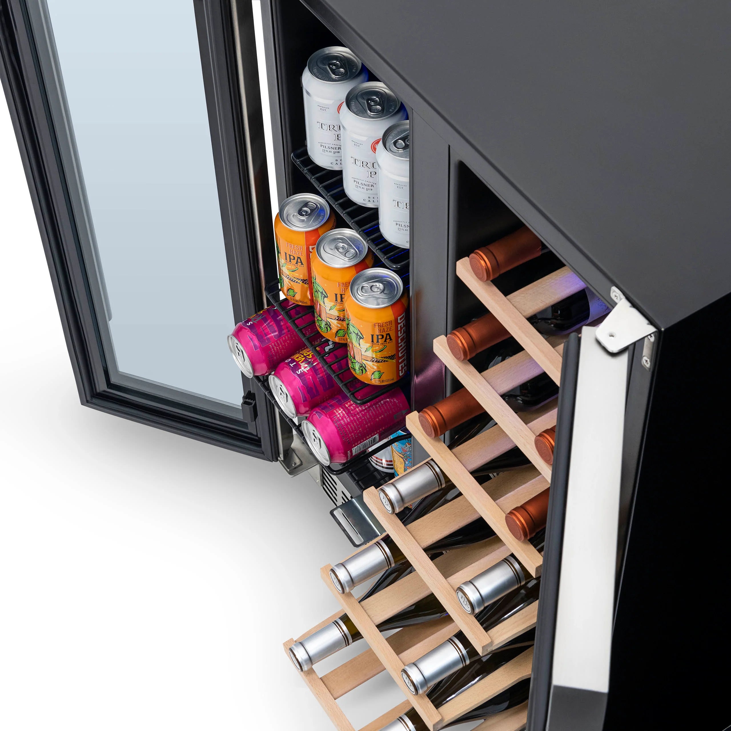 2025 Newair® Refrigerador Premium para Bebidas Empotrable de Doble Zona – 58 Latas y 18 Botellas – 24"