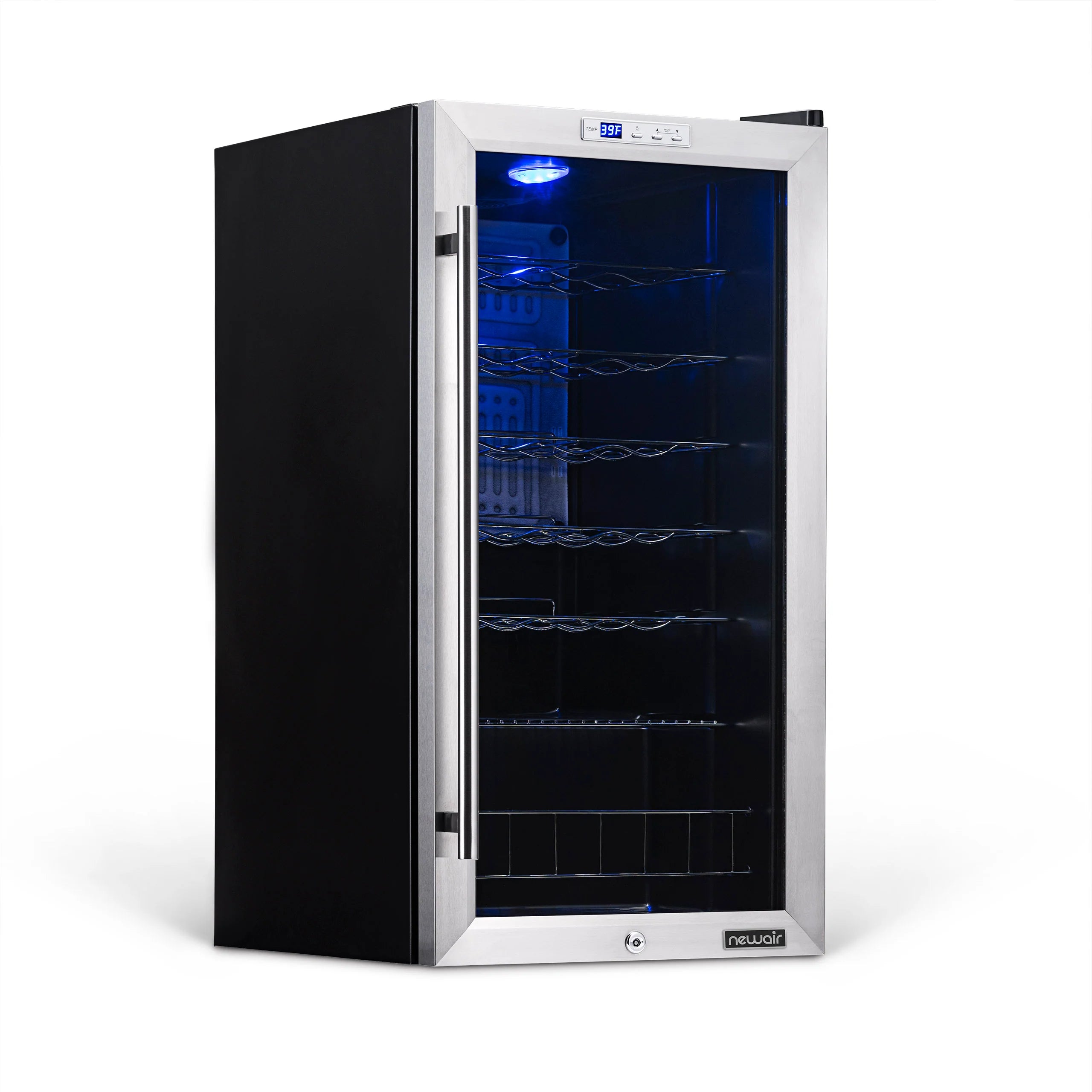2025 Newair® Refrigerador de Vinos Independiente de Acero Inoxidable – 27 Botellas – 16,9"