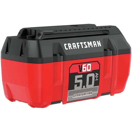 2025 Batería de Ion de Litio CRAFTSMAN V60 5.0Ah con Indicador LED, Sin Efecto Memoria, Garantía de 4 Años