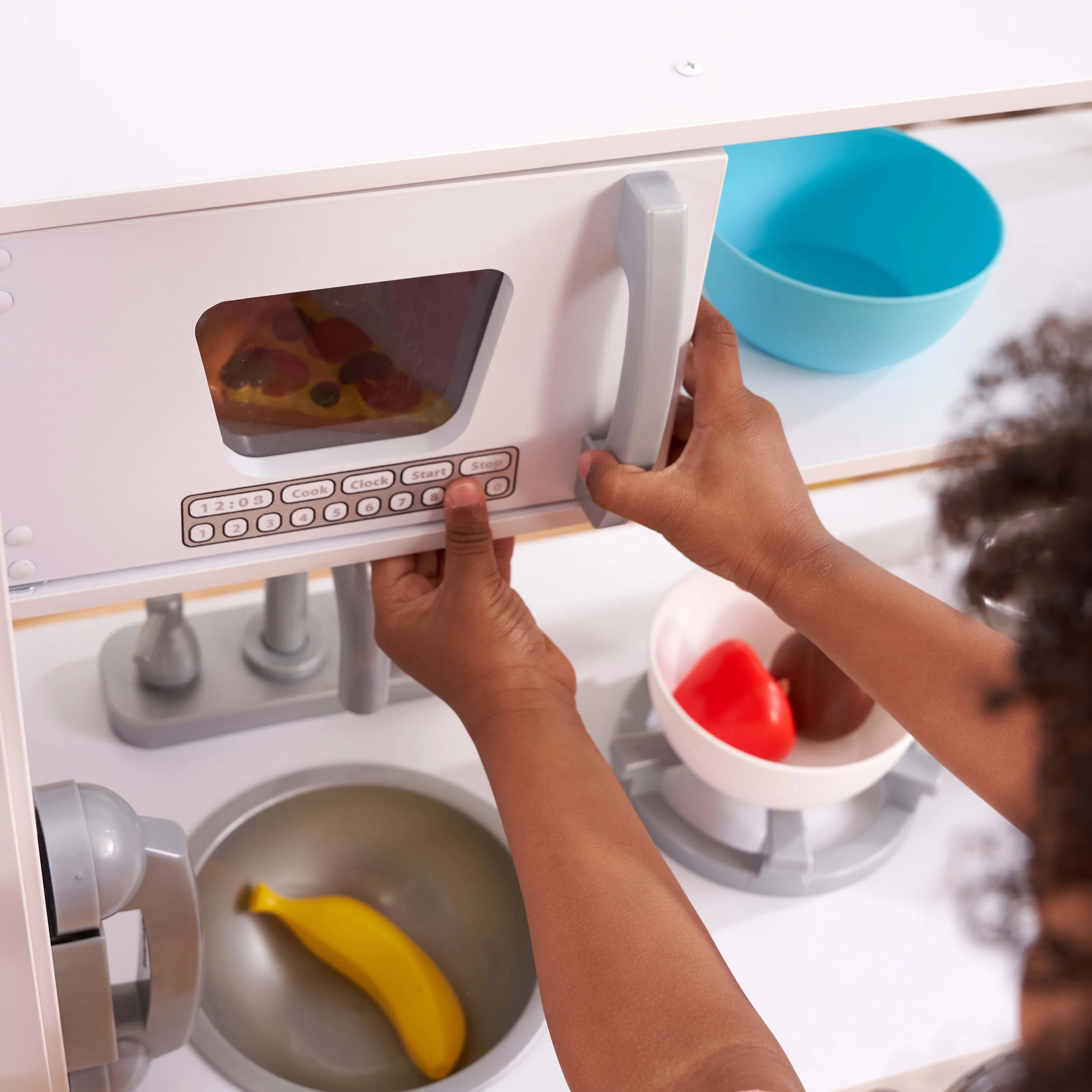 2025 Cocina de Juguete de Madera Vintage KidKraft Blanca con Fabricador de Hielo y Teléfono de Juguete