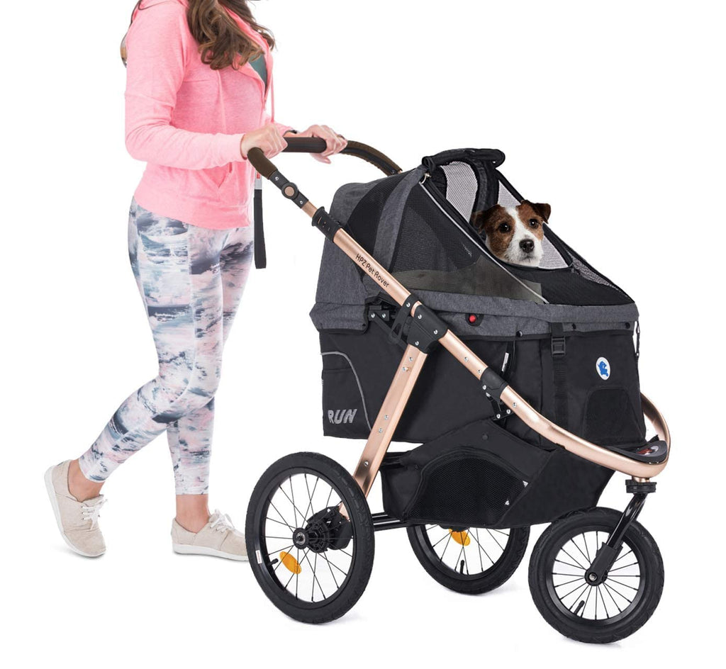 Coche Deportivo para Correr con Ruedas de Goma Confort / Entrada sin Cremallera / Plegado Rápido con Una Mano / Estructura de Aluminio para Perros, Gatos y Mascotas Pequeñas o Medianas (Camuflaje Verde)
