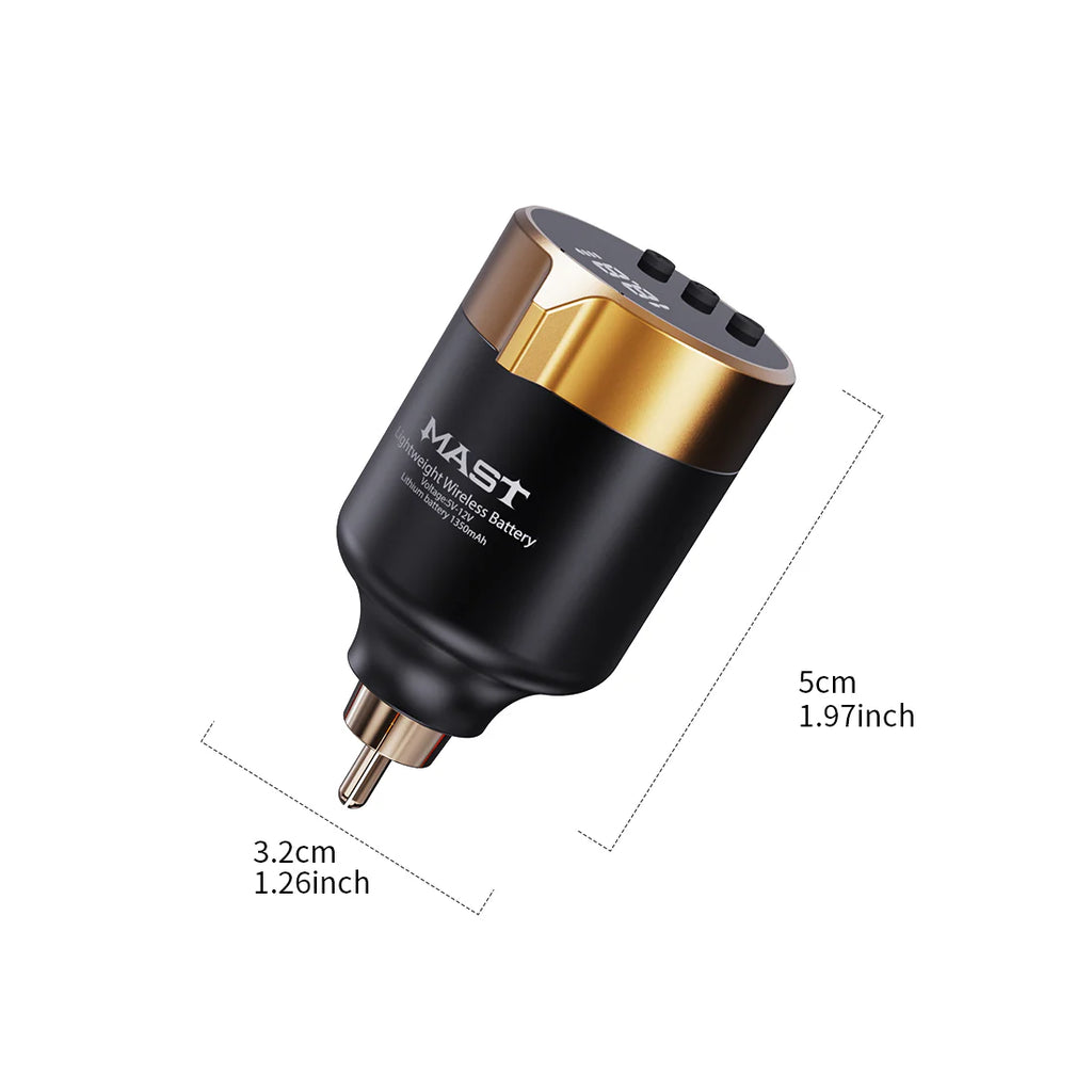 Dragonhawk T1 Fuente de Alimentación Inalámbrica para Tatuajes (Negro y Dorado)