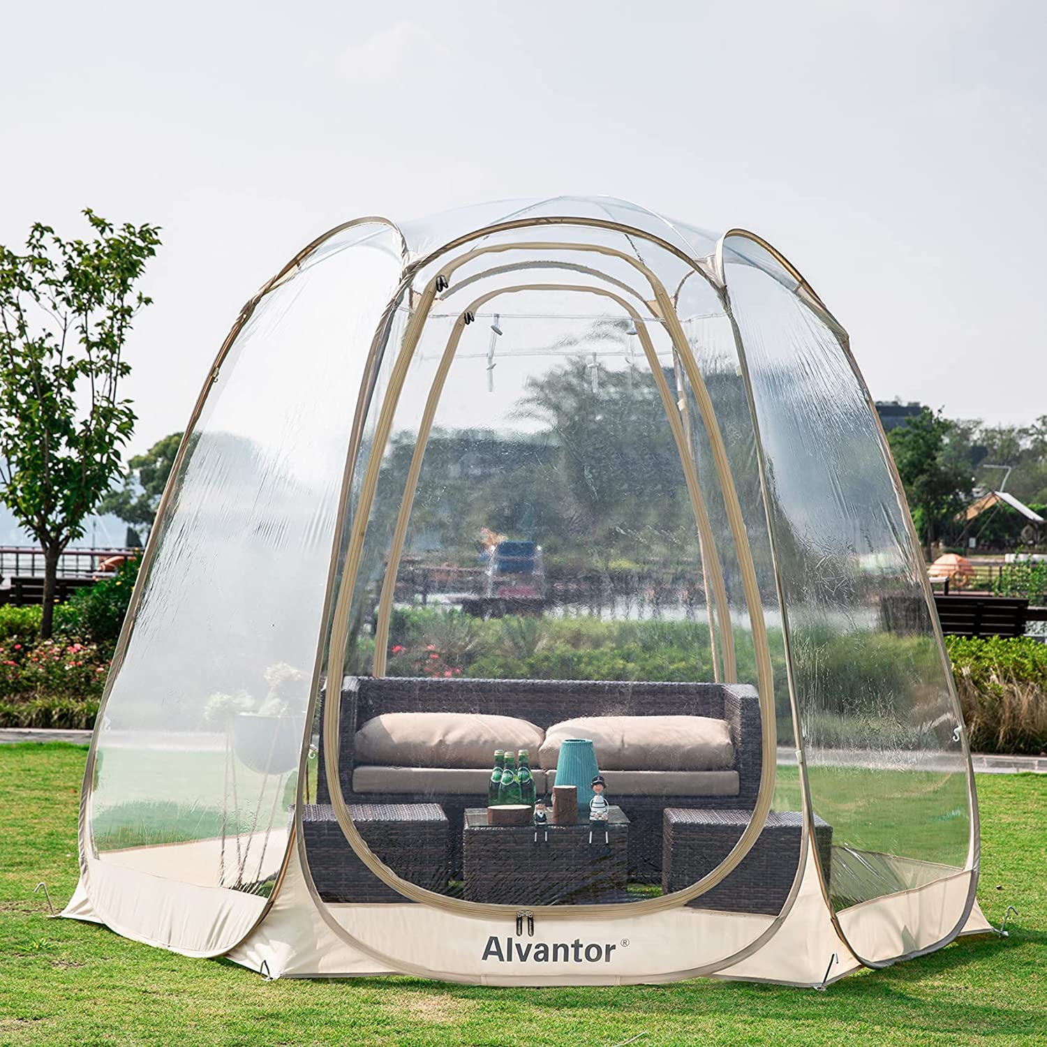 Alvantor Tienda Burbuja Gazebo Plegable, Cúpula Igloo para Jardín y Patio para 8-10 Personas