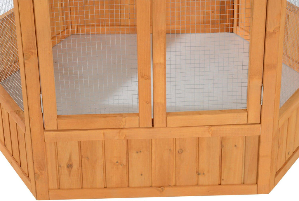 viario Hexagonal Grande de Madera para Exteriores con Techo Cubierto