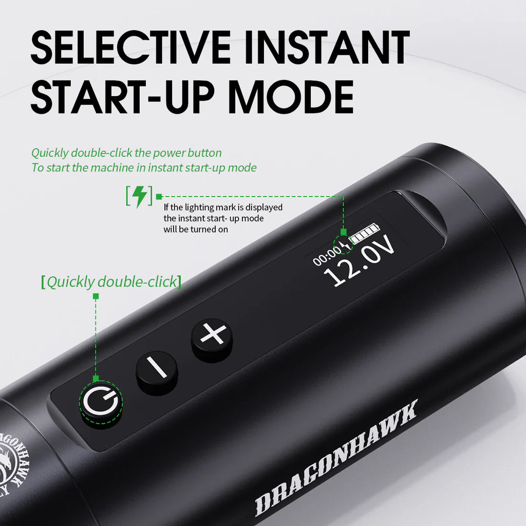 Kit para Principiantes Dragonhawk X10 Bolígrafo de Tatuaje Inalámbrico con Carrera de 3.5MM