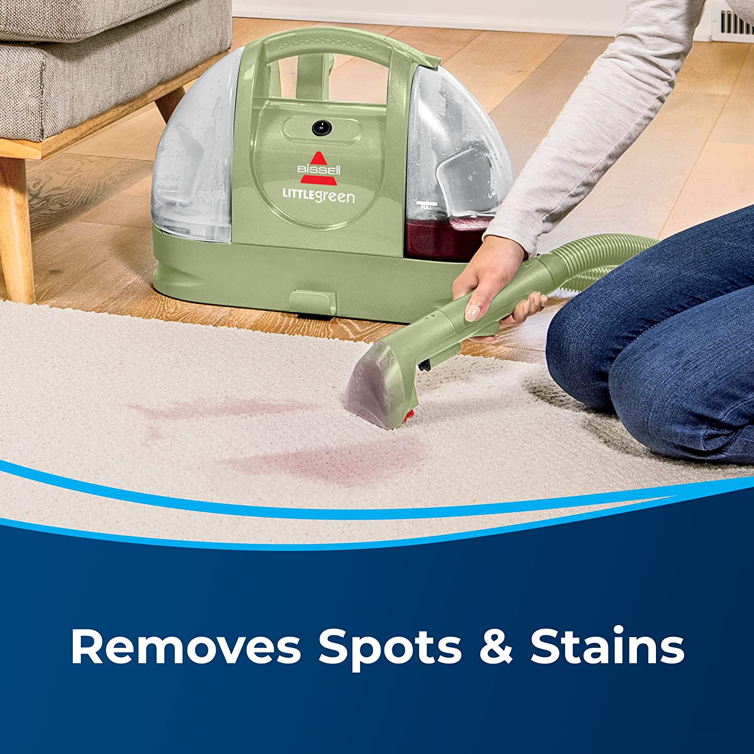 BISSELL Little Green Limpiador Portátil Multifuncional para Alfombras y Tapicería, Modelo 1400B