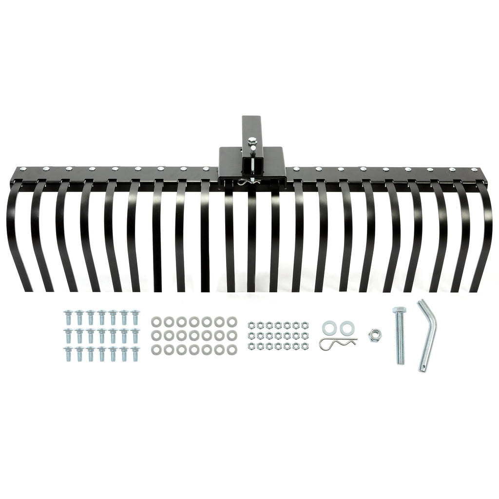 Rastrillo Paisajístico Kojem de 60 Pulgadas para ATV, UTV, SxS, Limpieza de Jardín, Patio y Playa con Barra de Herramienta de 48" o 60" y Sistema de Enganche de 3 Puntos