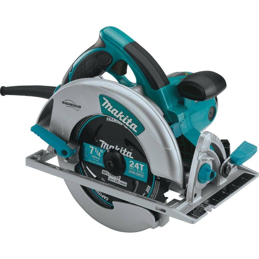 2025 Sierra Circular de 15 A y 7-1/4" con Cuerpo de Magnesio, Luz LED, Soplador de Polvo, Hoja de Carburo de 24 Dientes y Maletín Rígido – Modelo 5007MG