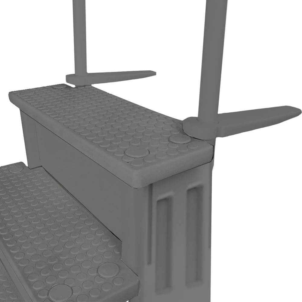 Escalones antideslizantes Aqua Select para piscinas elevadas | Azul | Para piscinas sobre tierra | Se pueden montar en terrazas de 48" a 54" de altura | Escalera de seguridad con capacidad hasta 250 lbs